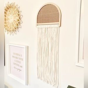 Boho Wall Hanging Cane Macrame